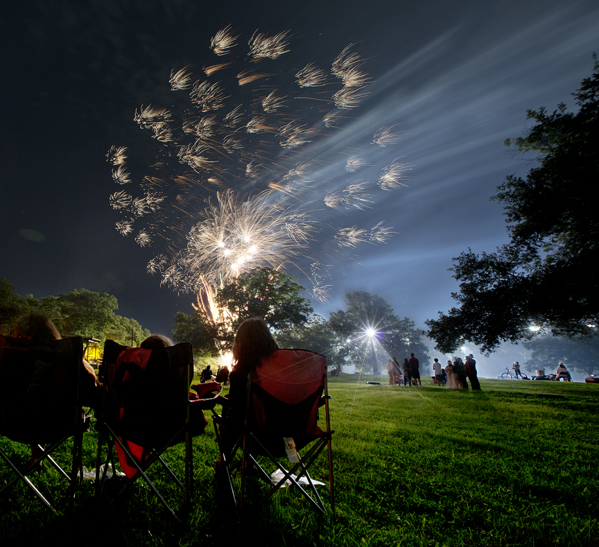 Fireworks show at Festival of the Arts in Georgetown, Texas.