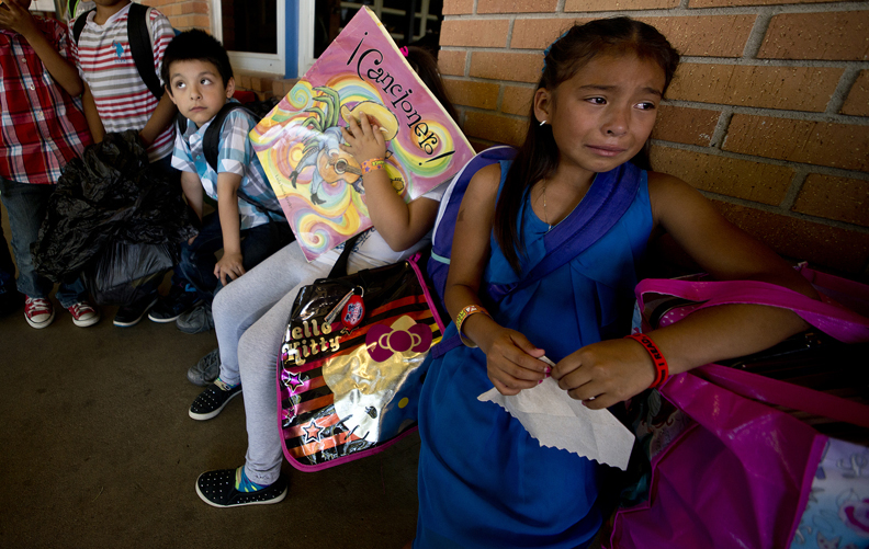 The last day of school at a school building closing its doors forever.