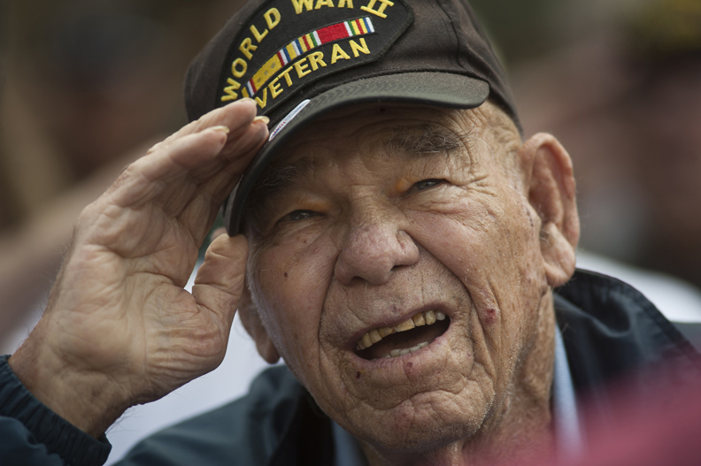 A World War II veteran at Sun City's Veterans Day commemoration.