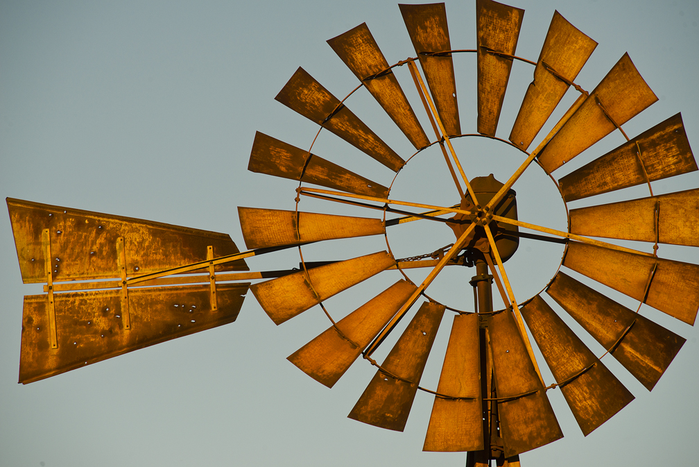 160406 GRANGER, TEXAS:  A windmill closeup taken in early-April 2016 near Granger, Texas.  Photo by Andy Sharp.